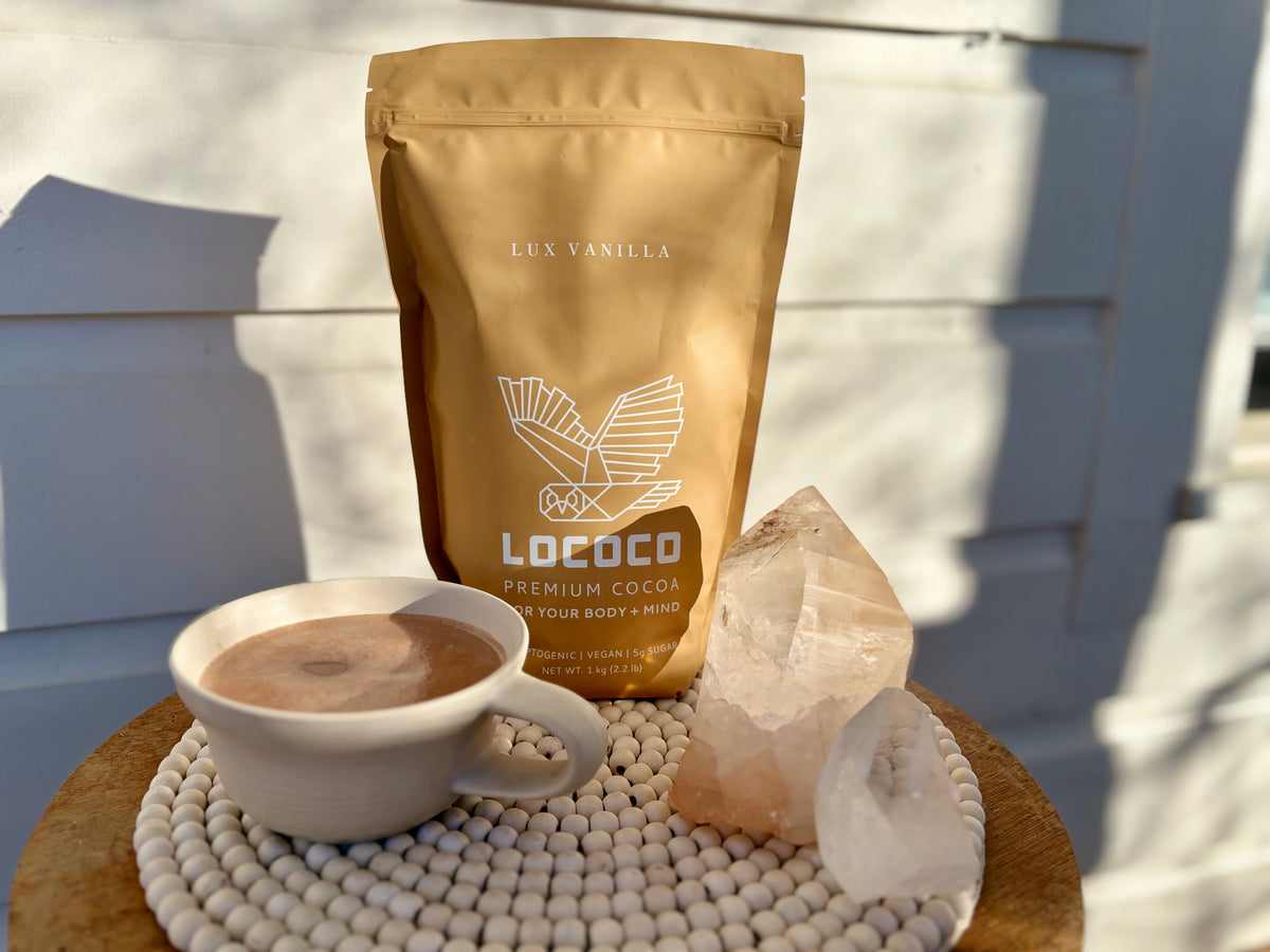 The 1 kg XL bag of LOCOCO Lux Vanilla cocoa