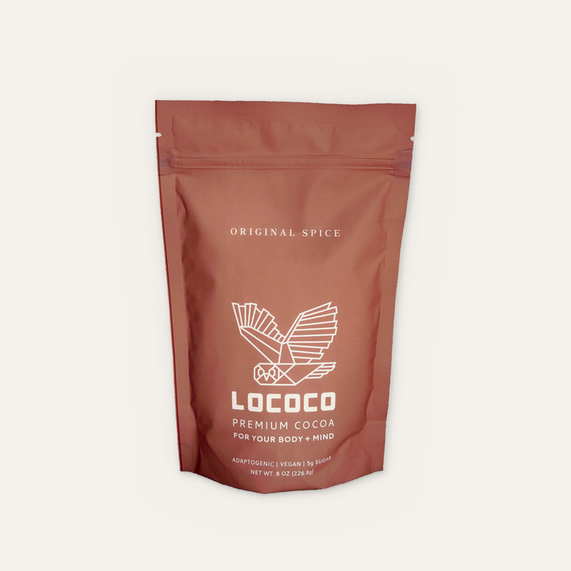 A bag of LOCOCO Original Spice cocoa
