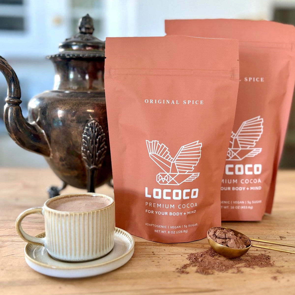A bag of LOCOCO Original Spice cocoa