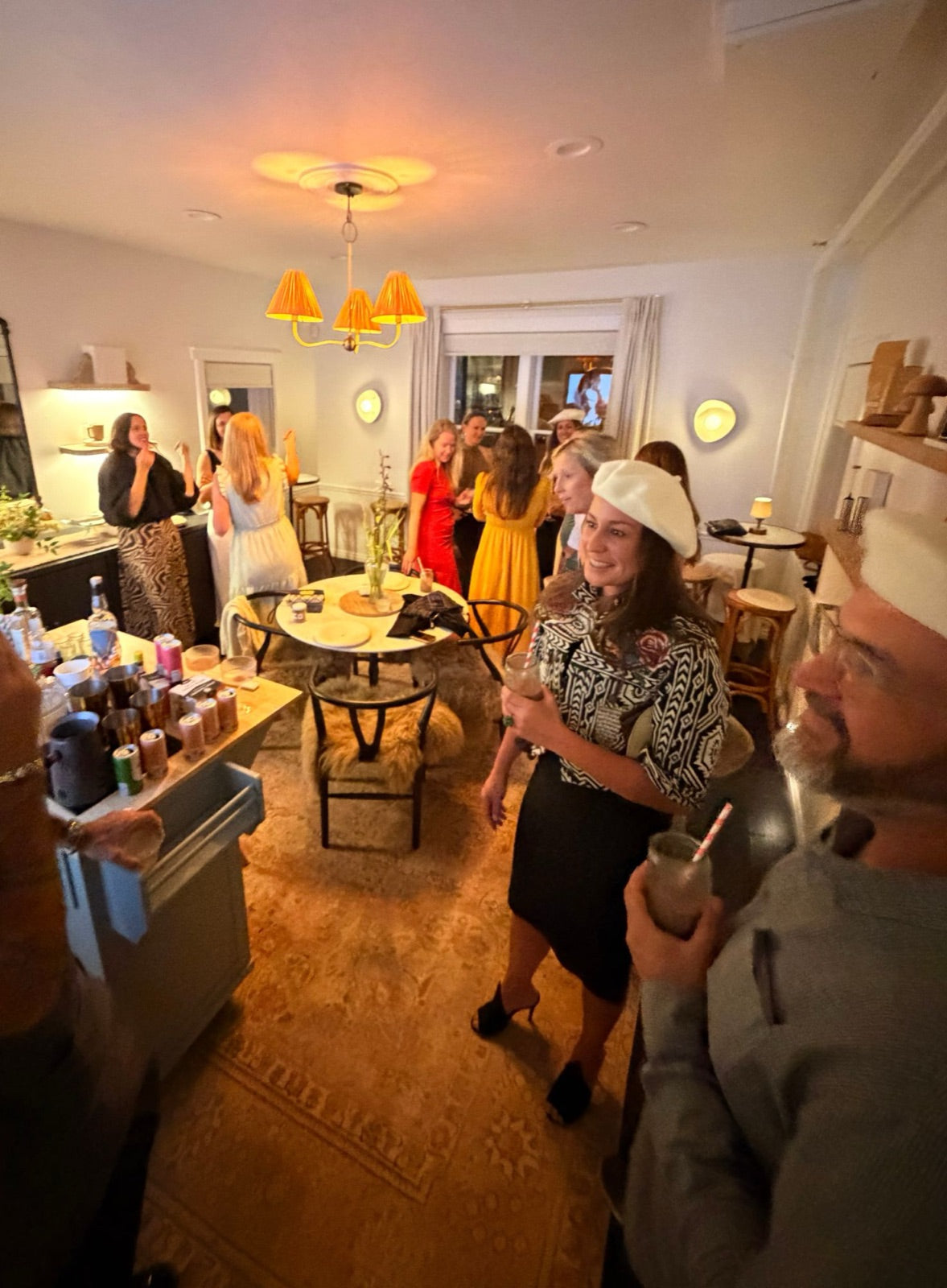 An evening gathering in the Tasting Room