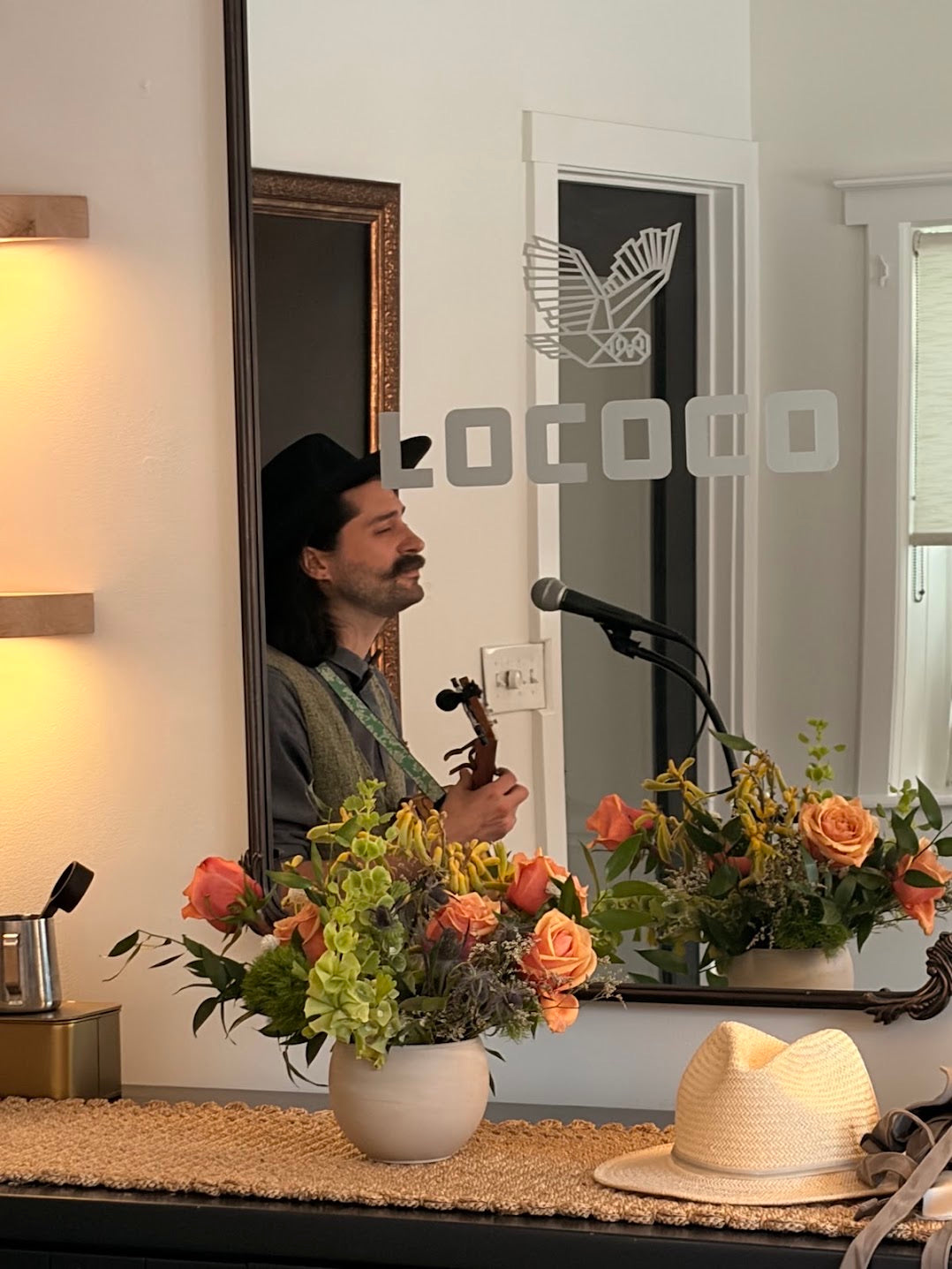 A singer-songwriter playing in the Tasting Room
